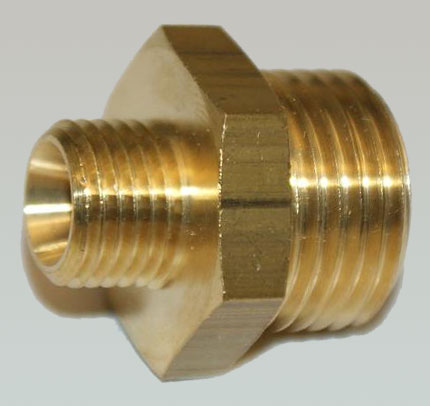 Reduzier-Doppelnippel 1/4" Außen - 1/2" Außen